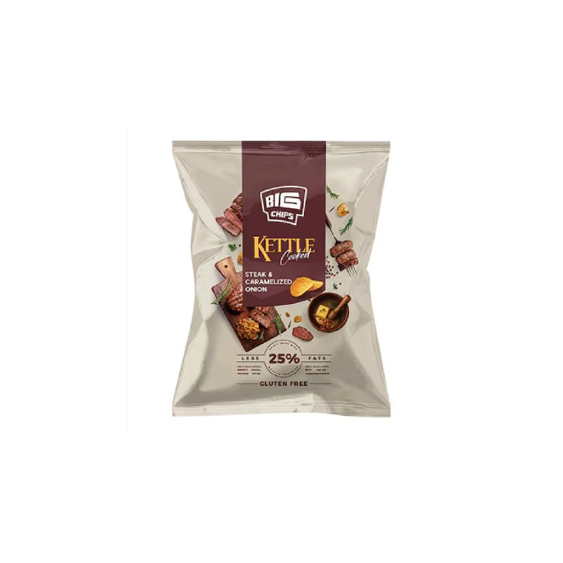 بيج شيبس بطعم الستيك والبصل المكرمل-85 جرام